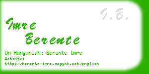 imre berente business card